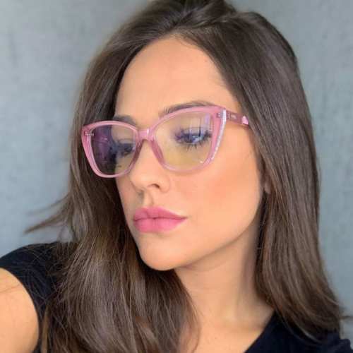 oticagriss armacao para oculos de grau griss 119 rosa
