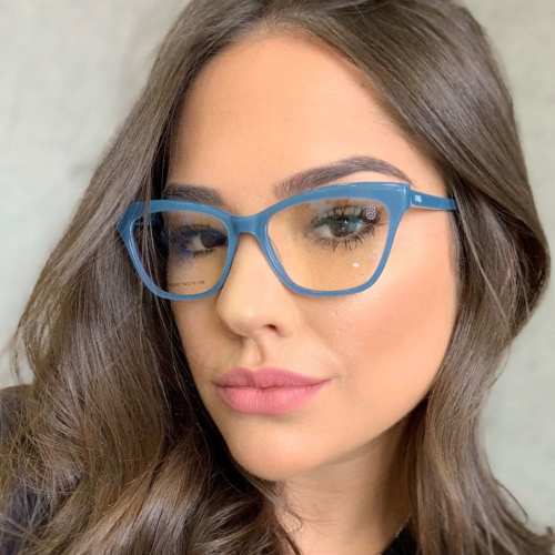oticagriss armacao para oculos de grau griss 123 azul