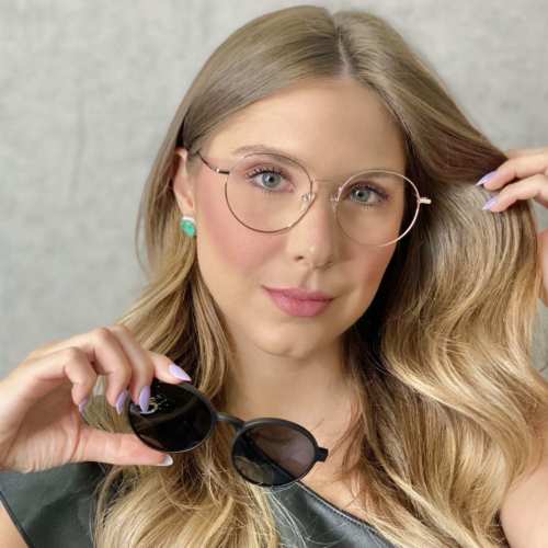 oticagriss oculos clip on redondo dourado185