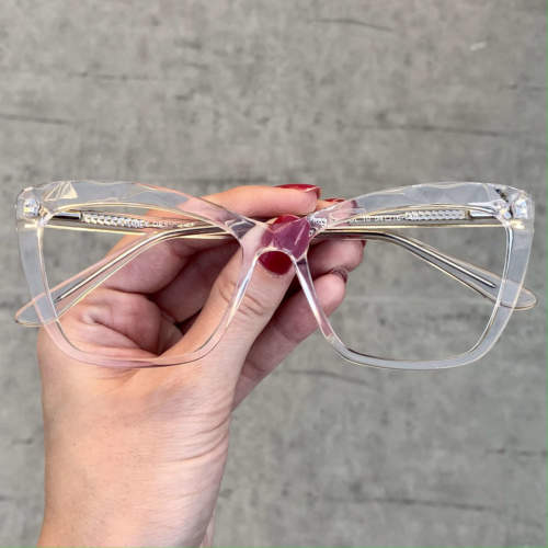 oticagriss oculos de grau gatinho transparente 195