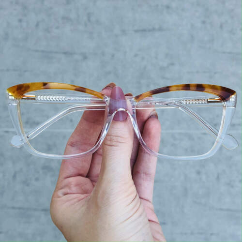 oticagriss oculos de grau em acetato gatinho transparente 216