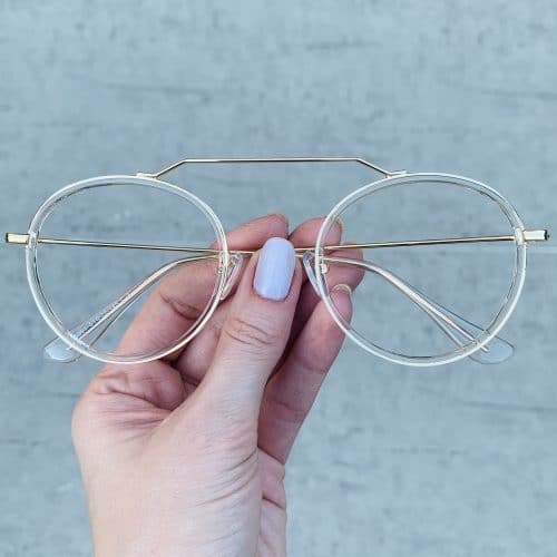 oticagriss oculos de grau aviador redondo 243 transparente