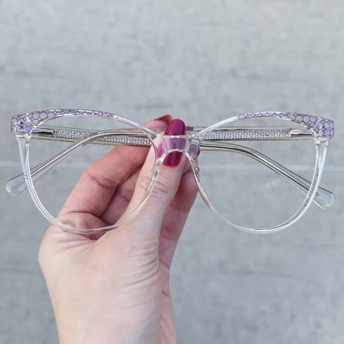 oticagriss oculos de grau gatinho roxo com transparente 254