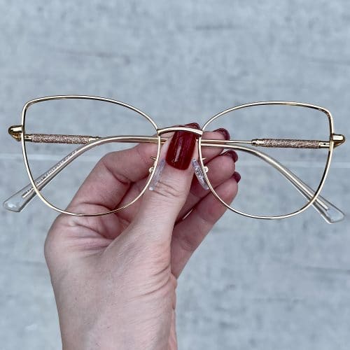 oticagriss oculos de grau em metal gatinho dourado 265 1