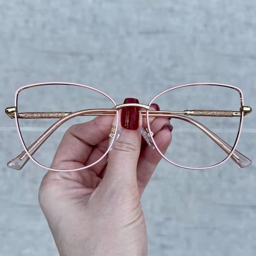 oticagriss oculos de grau em metal gatinho nude com dourado 265 1