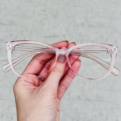 Óculos de Grau Feminino Gatinho Rosa Transparente 301