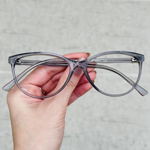 Óculos de Grau Gatinho Cinza 297 com Lentes Anti-blue