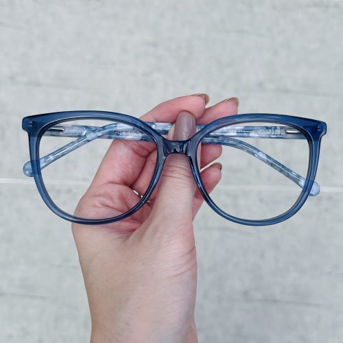 oticagriss oculos de grau gatinho em acetato azul 292