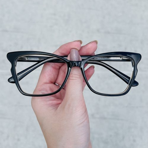 oticagriss oculos de grau gatinho em acetato preto 293