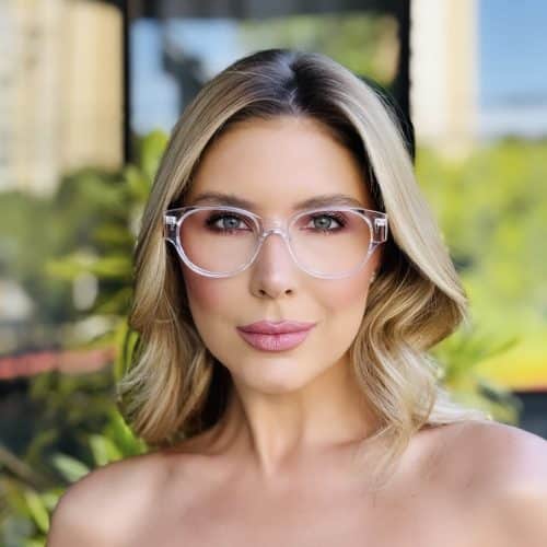 oticagriss oculos de grau feminino redondo transparente 412