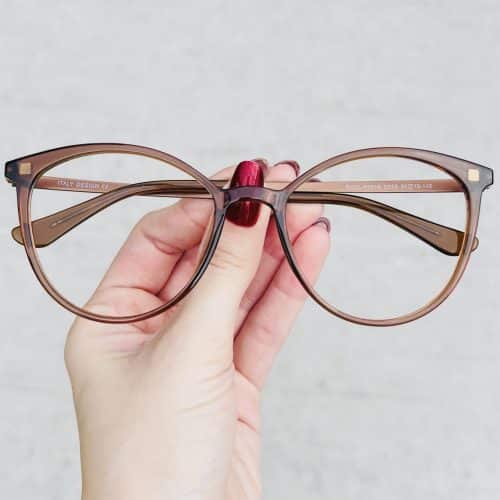 oticagriss oculos de grau feminino gatinho marrom 428