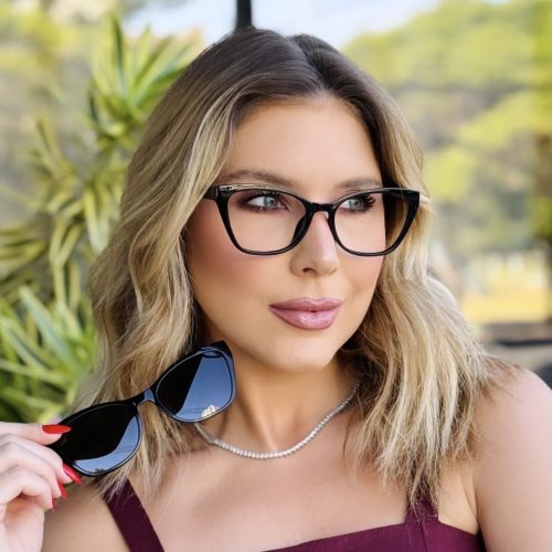 oticagriss oculos feminino 2 em 1 clip on gatinho preto 425 1